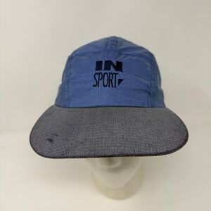 Vintage In Sport IllumiNITE Running Hat Blue Grey Nylon Reflective Made in USA